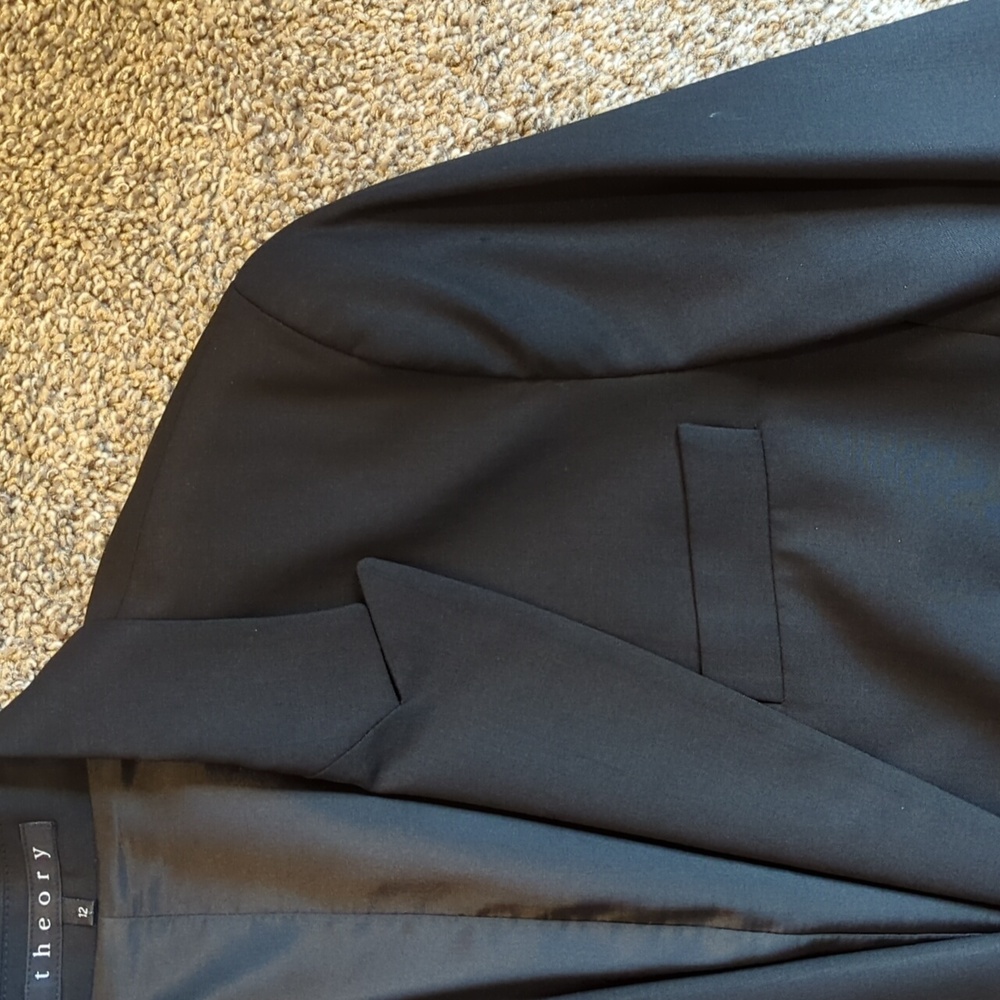 Theory Black Wool Blazer Jacket FLAW - Picture 5 of 11